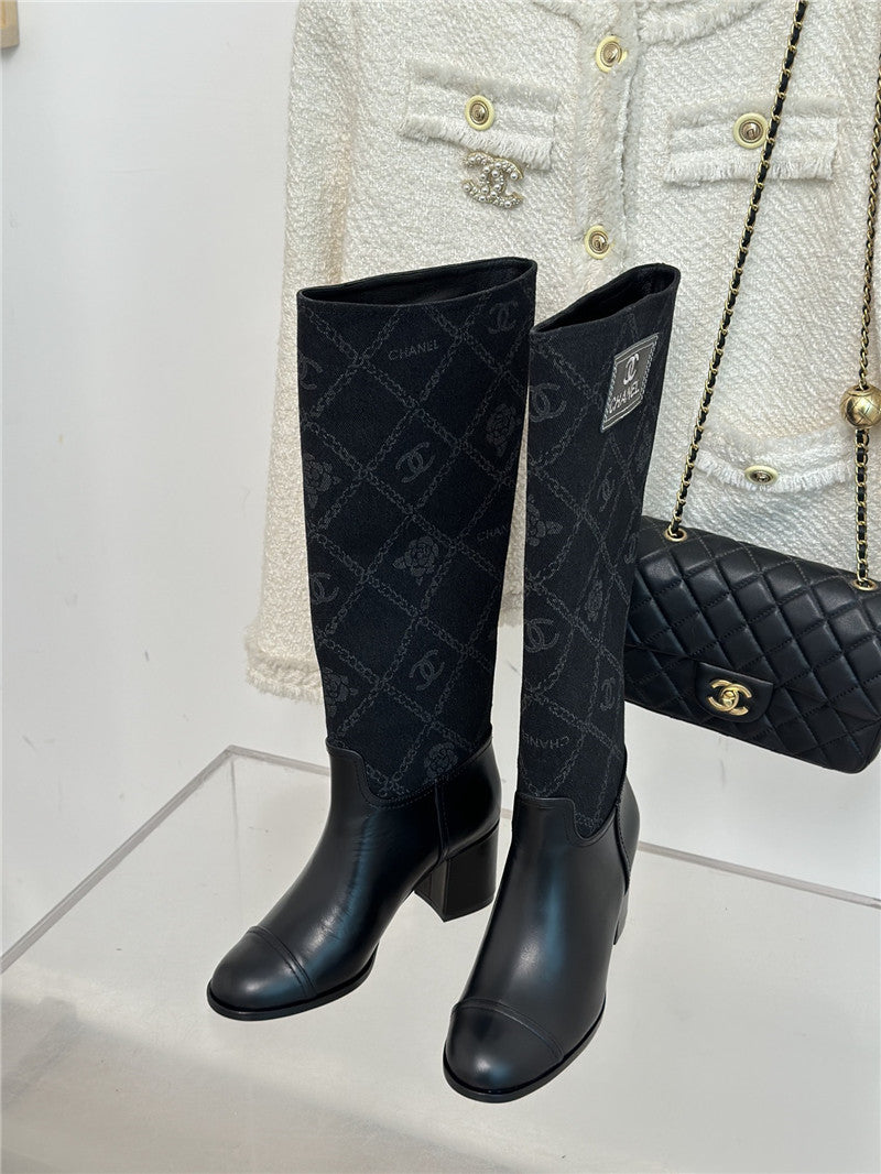 High Quality Luxury Chanel New Chunky Heel Cowboy Boots – Style 55750 product detail