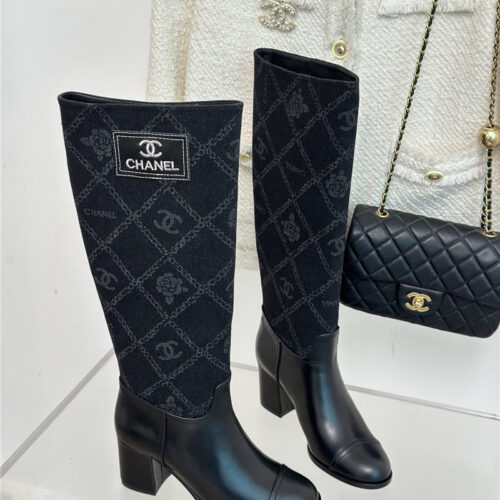 High Quality Luxury Chanel New Chunky Heel Cowboy Boots – Style 55750