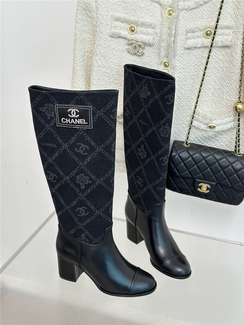 High Quality Luxury Chanel New Chunky Heel Cowboy Boots – Style 55750