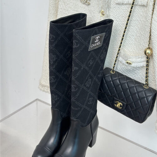 High Quality Luxury Chanel New Chunky Heel Cowboy Boots – Style 55750 product detail