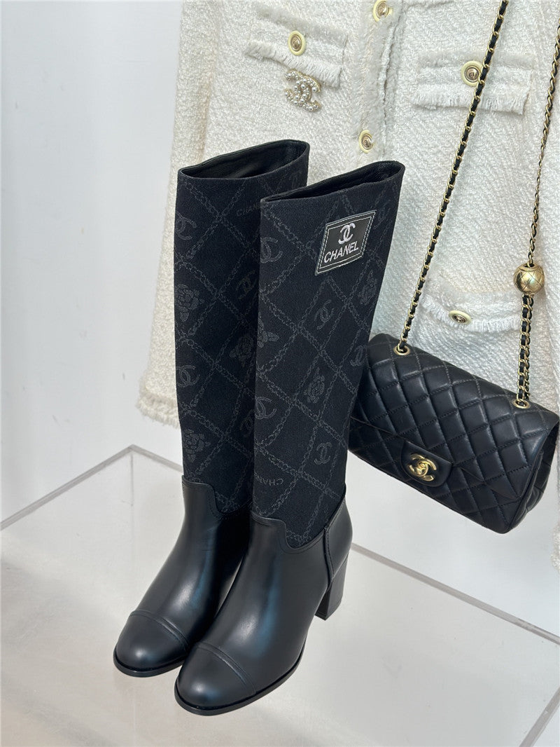 High Quality Luxury Chanel New Chunky Heel Cowboy Boots – Style 55750 product detail
