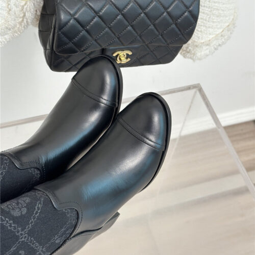 High Quality Luxury Chanel New Chunky Heel Cowboy Boots – Style 55750 product detail
