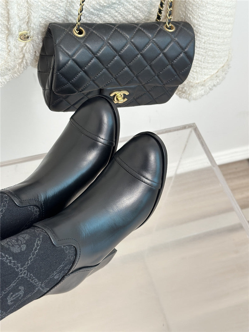 High Quality Luxury Chanel New Chunky Heel Cowboy Boots – Style 55750 product detail