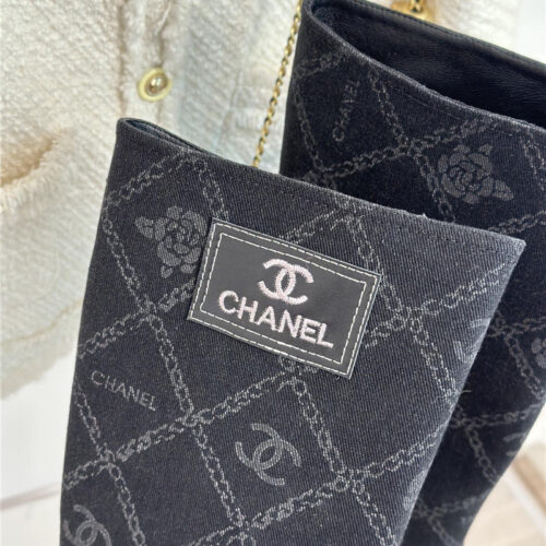 High Quality Luxury Chanel New Chunky Heel Cowboy Boots – Style 55750 product detail