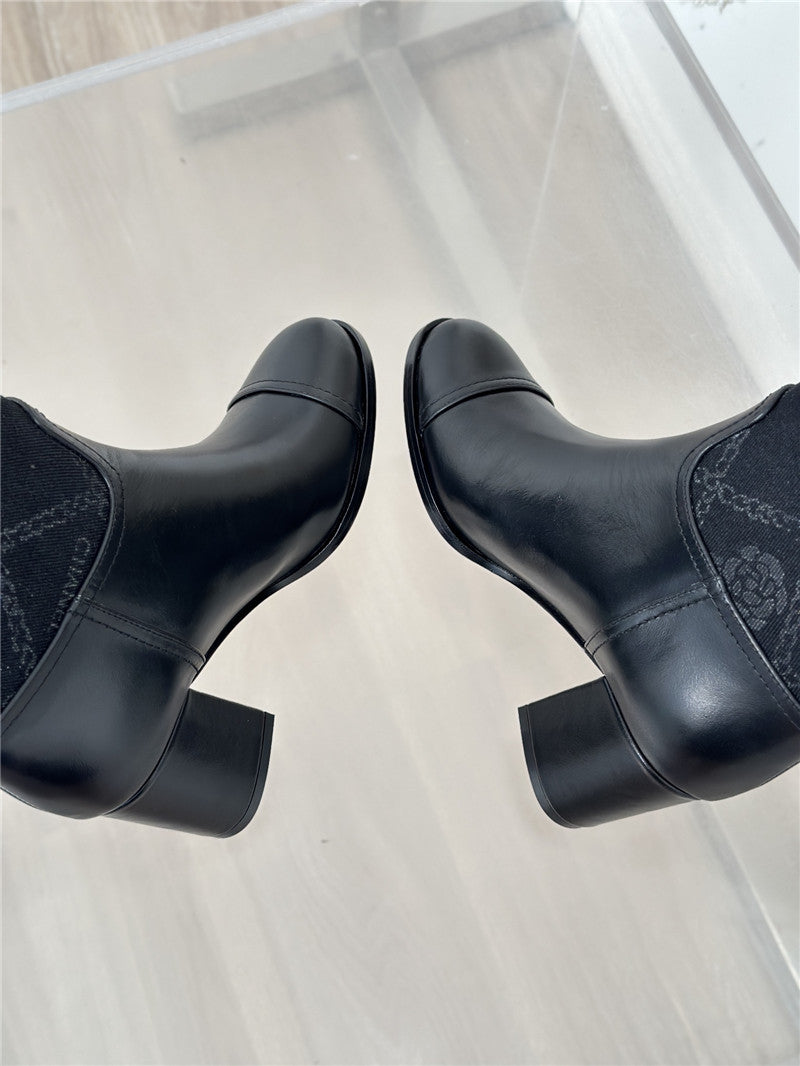 High Quality Luxury Chanel New Chunky Heel Cowboy Boots – Style 55750 product detail