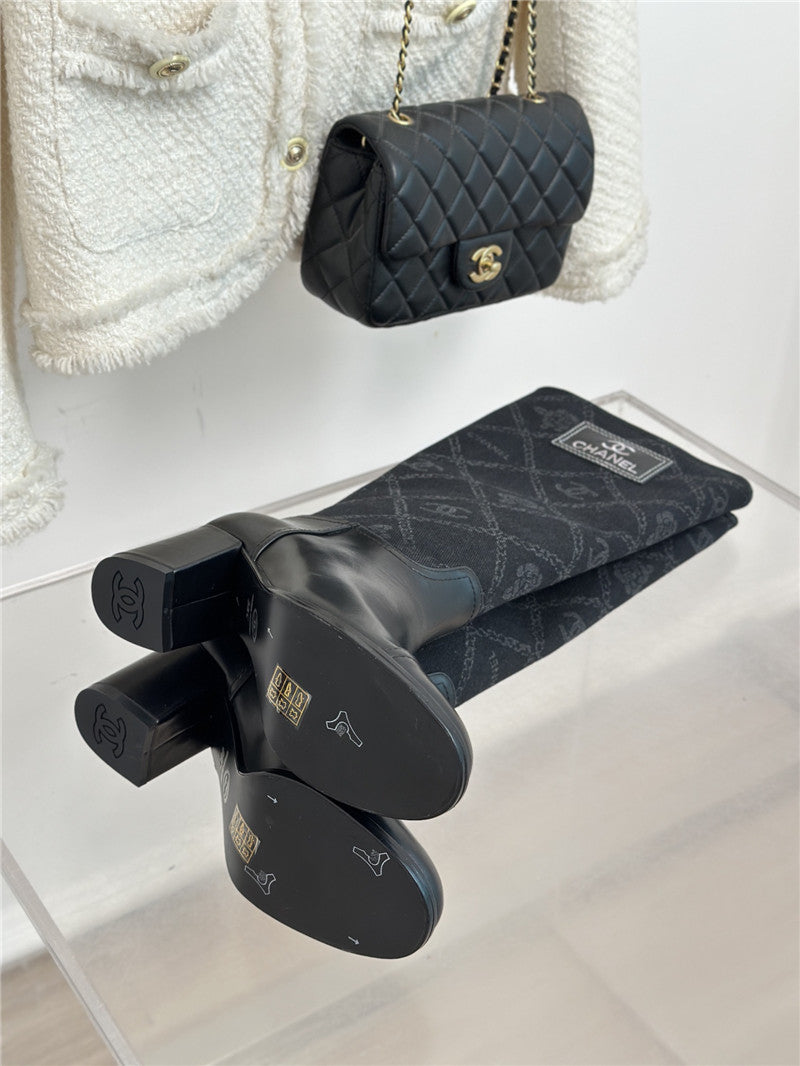 High Quality Luxury Chanel New Chunky Heel Cowboy Boots – Style 55750 product detail
