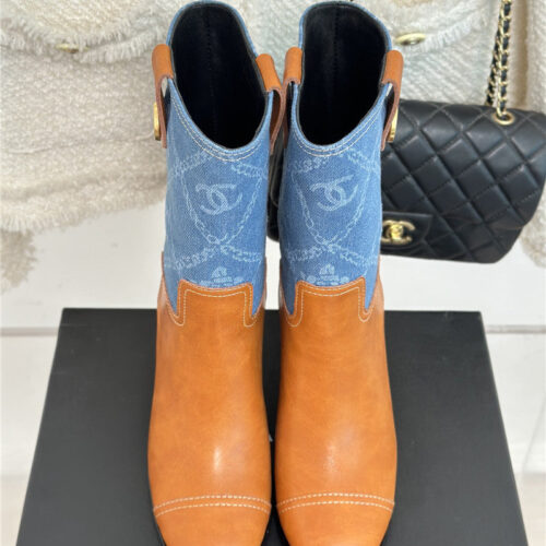 High Quality Luxury Chanel New Chunky Heel Cowboy Boots – Style 86822 product detail