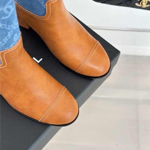 High Quality Luxury Chanel New Chunky Heel Cowboy Boots – Style 86822 product detail