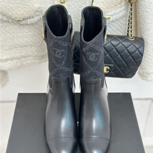 High Quality Luxury Chanel New Chunky Heel Cowboy Boots – Style 17894 product detail