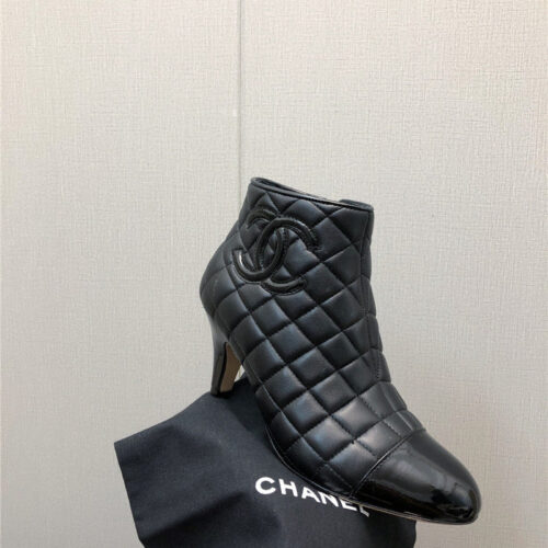 High Quality Luxury Chanel C Standard Round Toe Chunky Heel Ankle Boots – Style 12550 product detail
