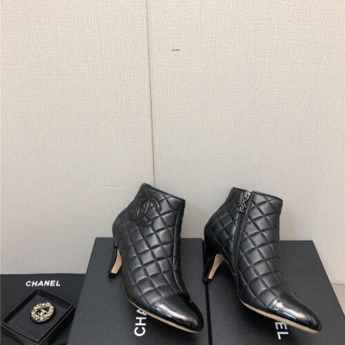 High Quality Luxury Chanel C Standard Round Toe Chunky Heel Ankle Boots – Style 12550 product detail