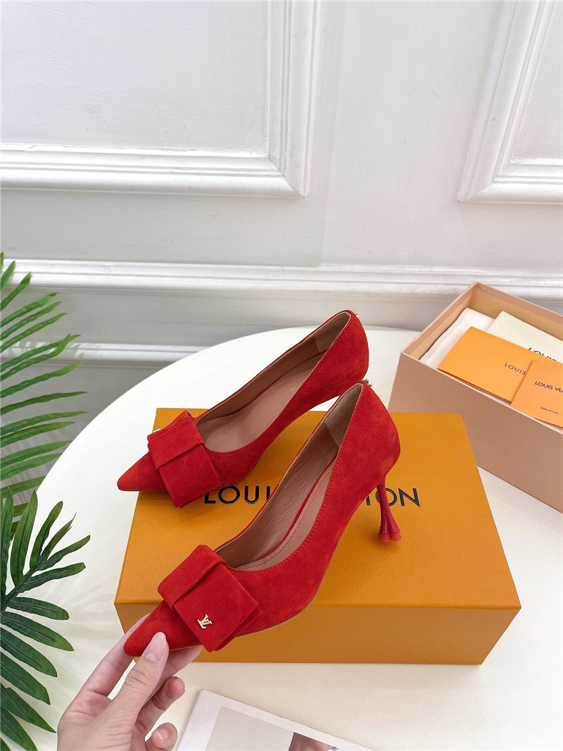High Quality Luxury Louis Vuitton Bowknot Pointed Shoes product detail
