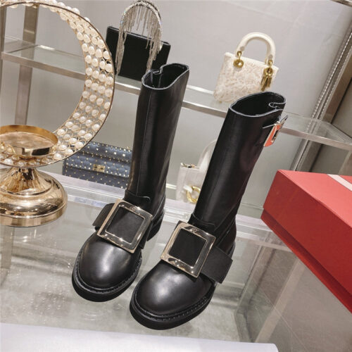 High Quality Luxury Roger Vivier New Mid Calf Boots