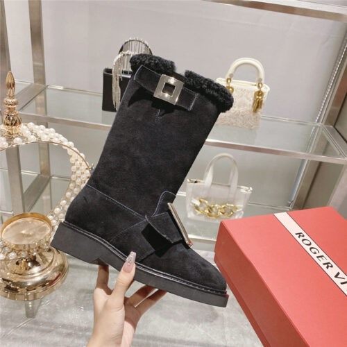 High Quality Luxury Roger Vivier New Mid Calf Boots – Style 80564 product detail