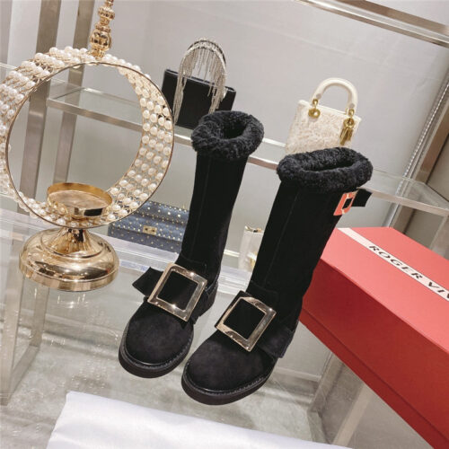 High Quality Luxury Roger Vivier New Mid Calf Boots – Style 80564