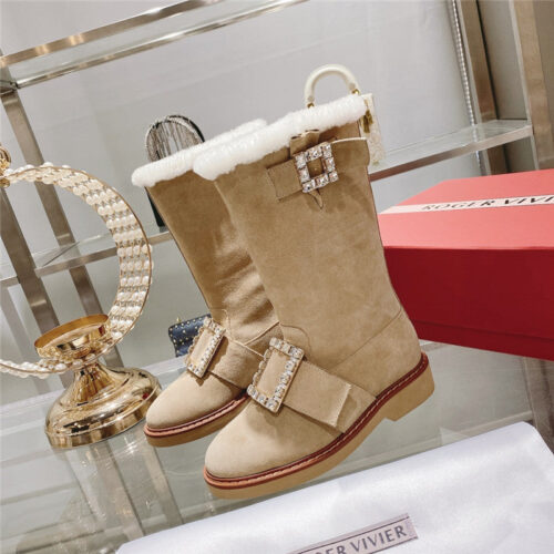 High Quality Luxury Roger Vivier New Mid Calf Boots – Style 09940