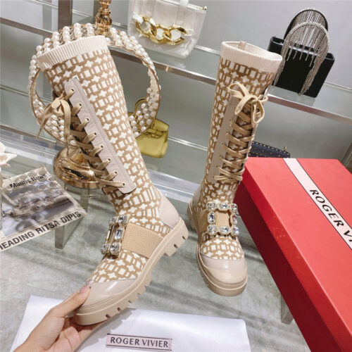 High Quality Luxury Roger Vivier New Boots Knit Boots Sports High Boots product detail