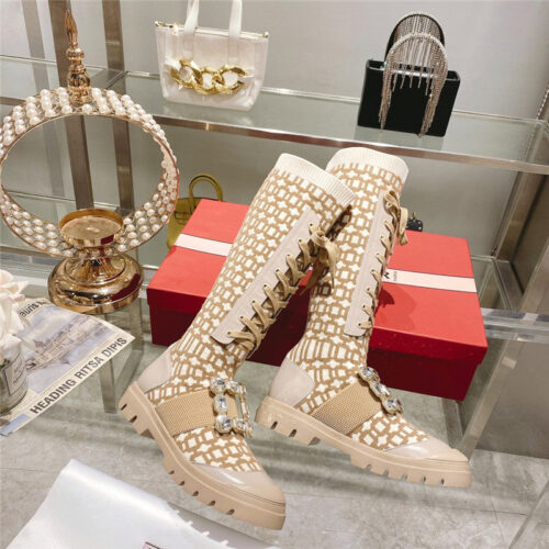 High Quality Luxury Roger Vivier New Boots Knit Boots Sports High Boots product detail