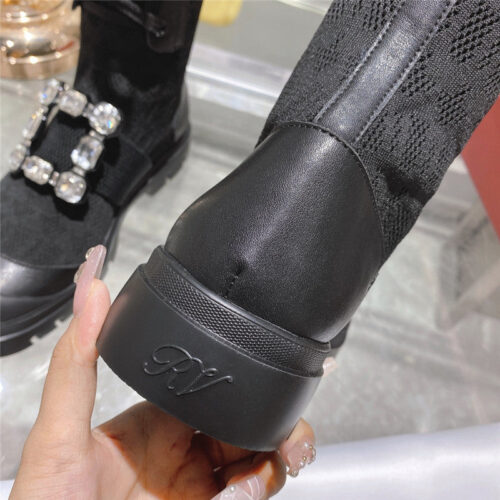 High Quality Luxury Roger Vivier New Boots Knit Boots Sports High Boots – Style 17332 product detail