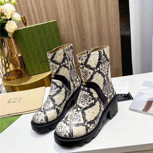 High Quality Luxury Gucci Vintage British Style Ankle Boots