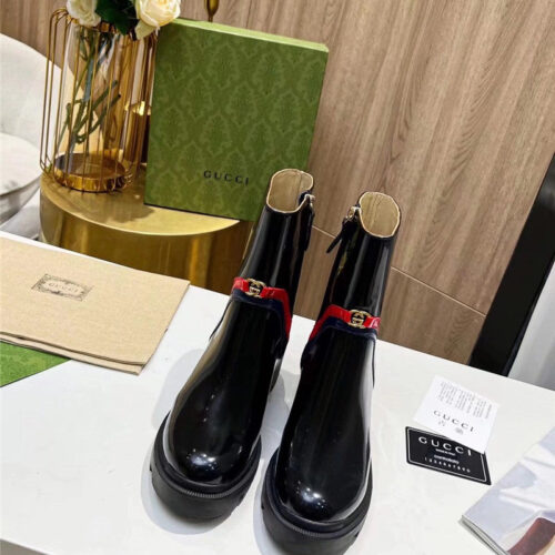 High Quality Luxury Gucci Vintage British Style Ankle Boots – Style 09427 alternate view