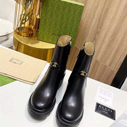 High Quality Luxury Gucci Vintage British Style Ankle Boots – Style 42195 product detail