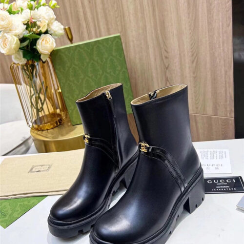 High Quality Luxury Gucci Vintage British Style Ankle Boots – Style 42195
