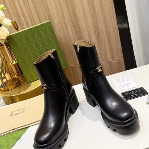 High Quality Luxury Gucci Vintage British Style Ankle Boots – Style 42195 product detail