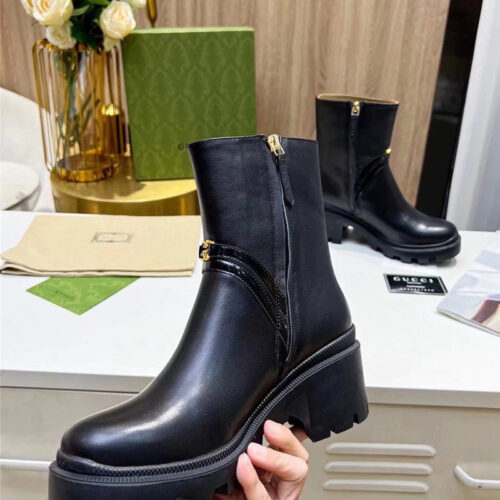 High Quality Luxury Gucci Vintage British Style Ankle Boots – Style 42195 product detail