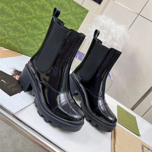 High Quality Luxury Gucci Vintage British Style Ankle Boots – Style 74963 alternate view