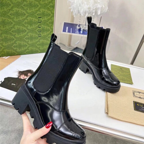 High Quality Luxury Gucci Vintage British Style Ankle Boots – Style 74963 product detail