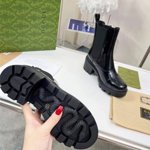 High Quality Luxury Gucci Vintage British Style Ankle Boots – Style 74963 product detail