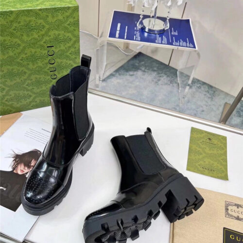 High Quality Luxury Gucci Vintage British Style Ankle Boots – Style 74963 product detail