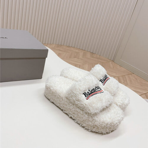 High Quality Luxury Balenciaga Platform Fur Sliders product detail