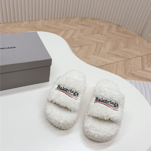 High Quality Luxury Balenciaga Platform Fur Sliders product detail
