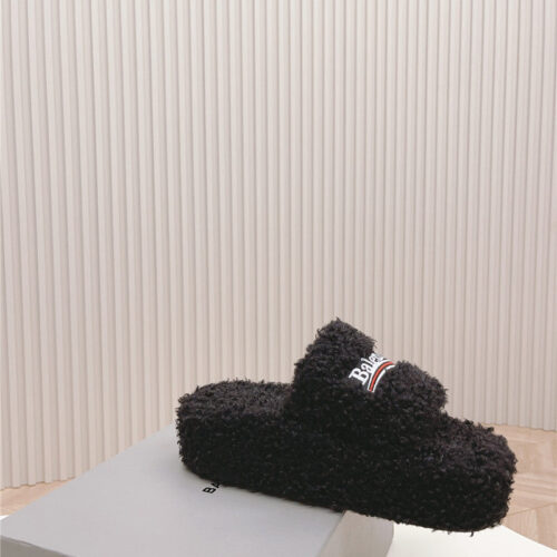 High Quality Luxury Balenciaga Platform Fur Sliders – Style 41603 product detail