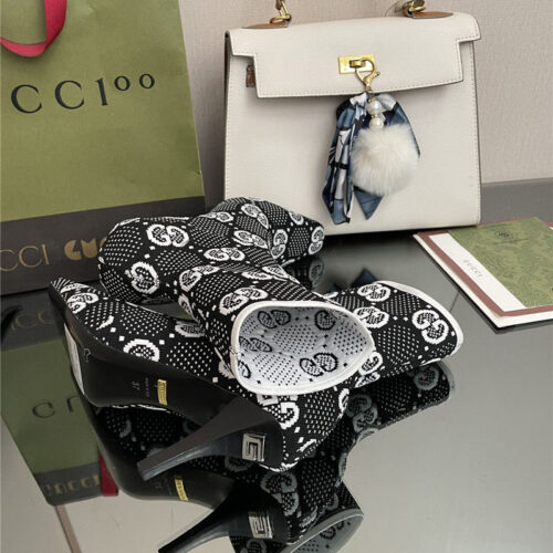High Quality Luxury Gucci New GG Knitted Ankle Boots Elastic Socks Boots – Style 60563 product detail