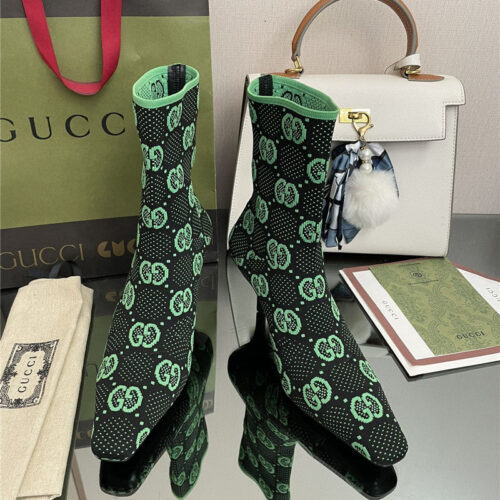 High Quality Luxury Gucci New GG Knitted Ankle Boots Elastic Socks Boots alternate view