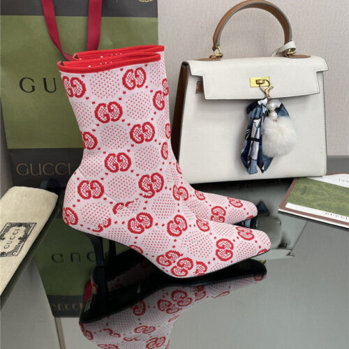 High Quality Luxury Gucci New GG Knitted Ankle Boots Elastic Socks Boots – Style 58867 product detail
