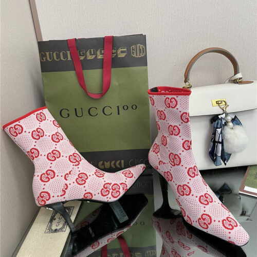 High Quality Luxury Gucci New GG Knitted Ankle Boots Elastic Socks Boots – Style 58867 product detail