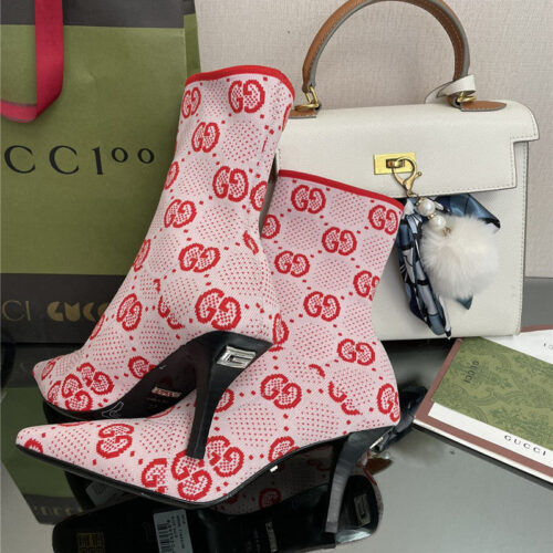 High Quality Luxury Gucci New GG Knitted Ankle Boots Elastic Socks Boots – Style 58867 product detail