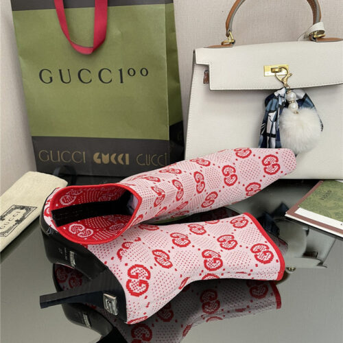 High Quality Luxury Gucci New GG Knitted Ankle Boots Elastic Socks Boots – Style 58867 product detail