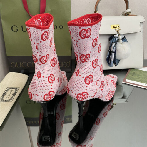 High Quality Luxury Gucci New GG Knitted Ankle Boots Elastic Socks Boots – Style 58867 product detail