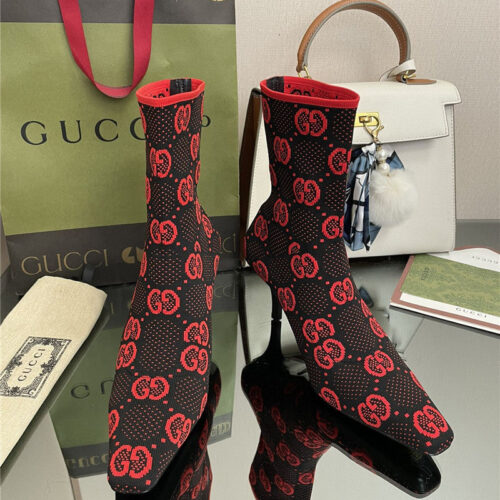 High Quality Luxury Gucci New GG Knitted Ankle Boots Elastic Socks Boots – Style 57171