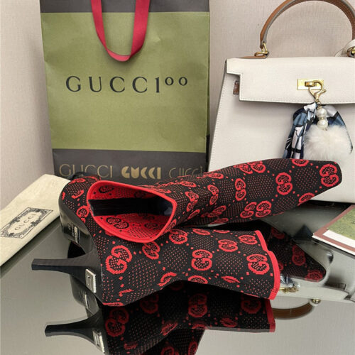 High Quality Luxury Gucci New GG Knitted Ankle Boots Elastic Socks Boots – Style 57171 product detail
