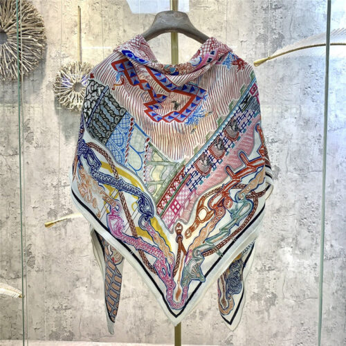 High Quality Luxury Hermes Rayures D’ete 140Cm Shawl – Style 26238 alternate view