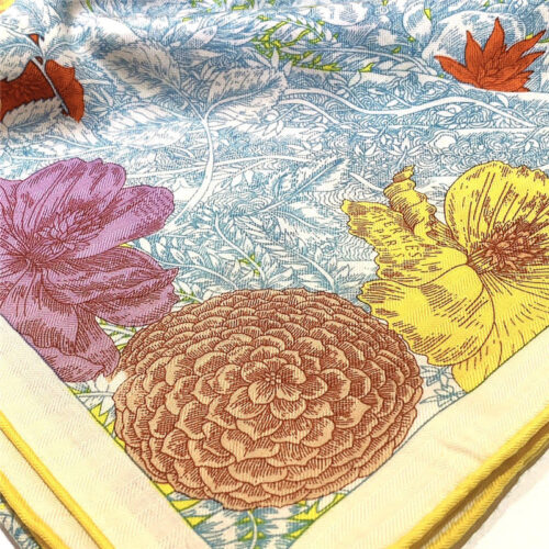 High Quality Luxury Hermes New “Back To Nature” Yellow Silk Scarf product detail