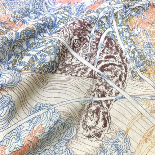 High Quality Luxury Hermes New “Back To Nature” Beige Silk Scarf product detail