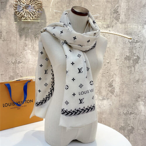 High Quality Luxury Louis Vuitton Cashmere Jacquard Long Scarf – Style 26635 alternate view