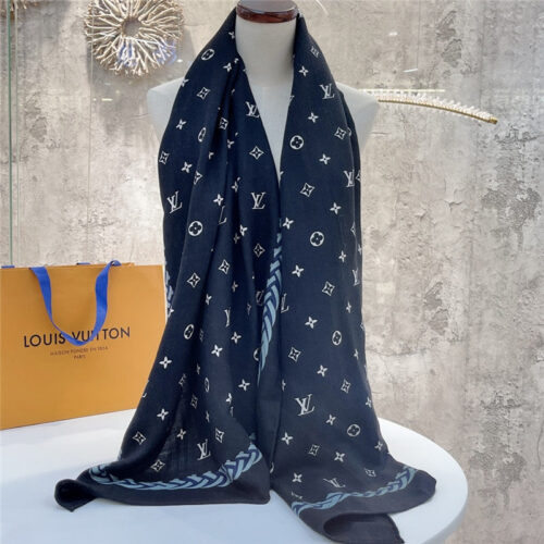 High Quality Luxury Louis Vuitton Cashmere Jacquard Long Scarf